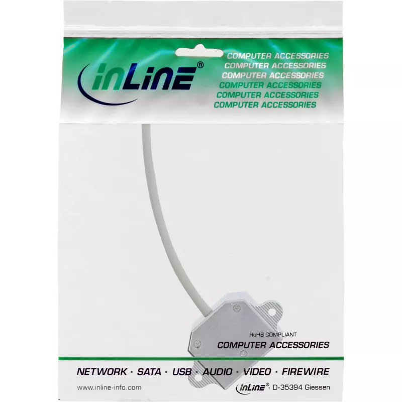 InLine ISDN Port-Doppler 1x RJ45 Stecker / 2x RJ45 Buchse mit Kabel 69932A
