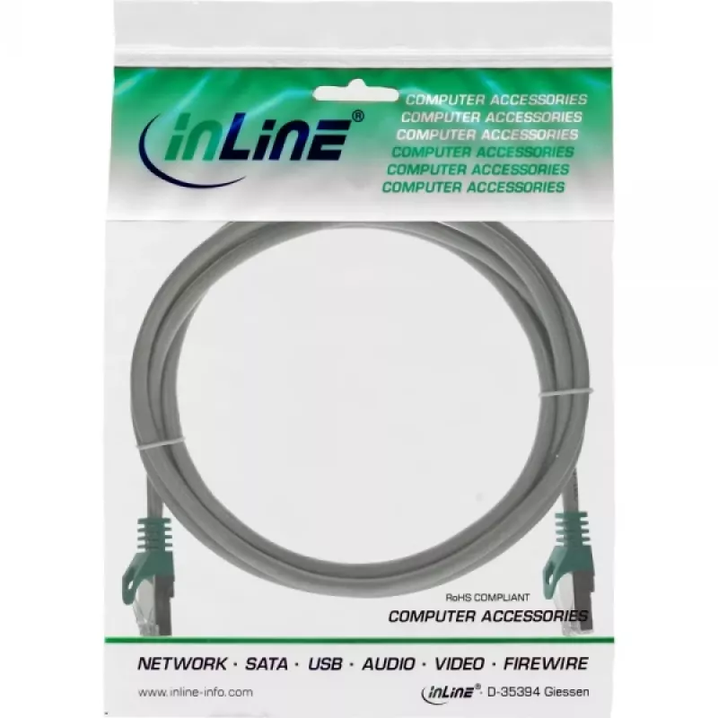 InLine Crossover PC-zu-PC Patchkabel SF/UTP Cat.5e grau 0,3 m