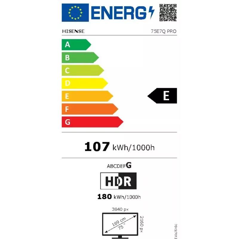 TV Hisense E7Q PRO 75E7Q PRO 75 Zoll (190,5 cm) QLED Pro 4K Ultra HD Smart-TV, Direct-LED, 385 cd/m², VIDAA, Schwarz