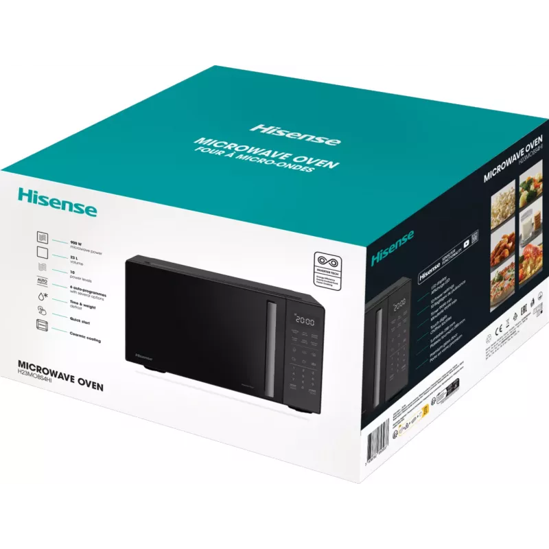Hisense H23MOBS4HI Schwarz Solo Mikrowelle Arbeitsplatte 23 L 900 W