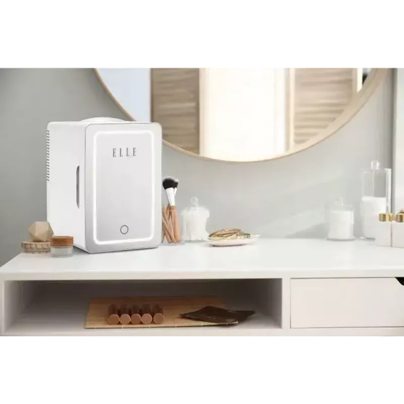 Minikühlschrank mit LED-Schminkspiegel Elle ESDAF01WHEU 6 L weiß