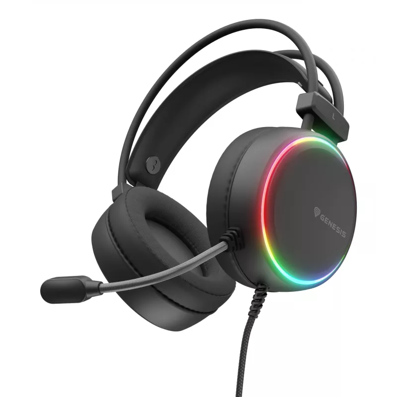 Headset Genesis NSG-2307 kabelgebundene Gaming-Kopfhörer, ohrumschließend, 20–20000 Hz, 2,2 m Kabel, Schwarz