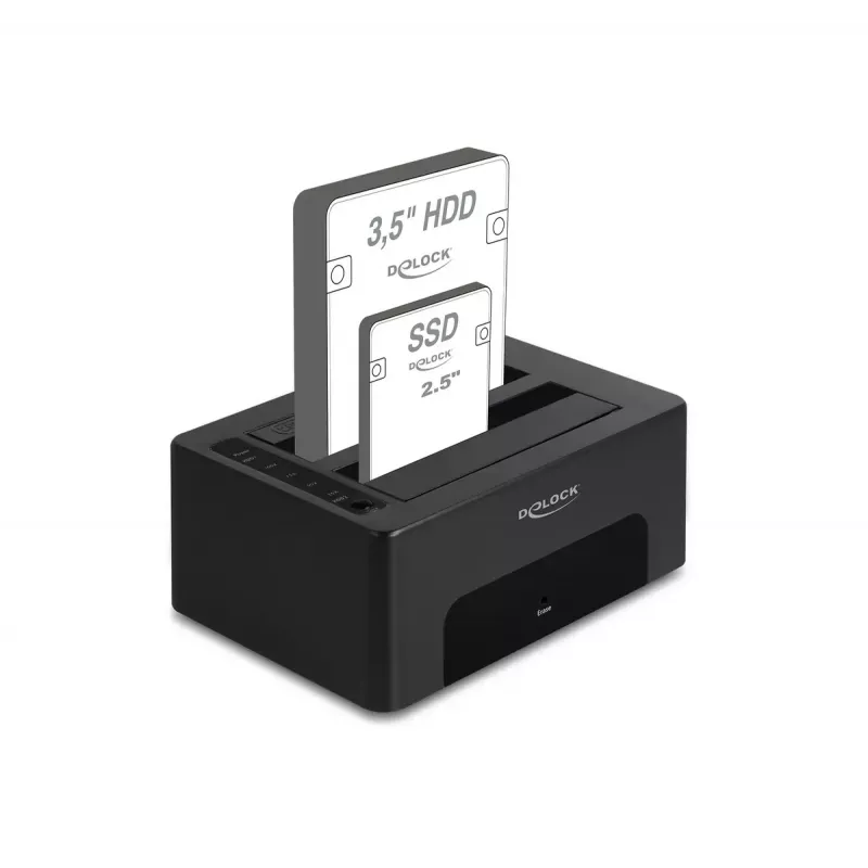 HDD/SSD-Gehäuse DeLOCK 64187 Schwarz 2,5/3,5 Zoll 5 Gbit/s