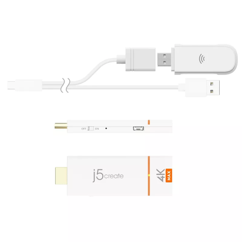 Wireless Display Adapter j5create ScreenCast 4K Max 2160p Weiß