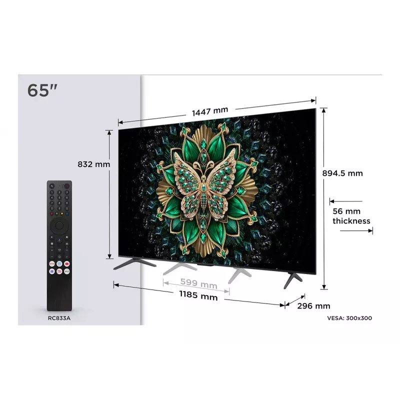TCL C6K 65C6K TV 165,1 cm (65 Zoll) 4K Ultra HD Smart TV Wi-Fi Metallic