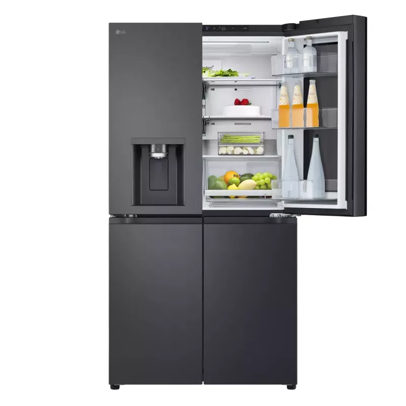 LG InstaView GMG960EVJE Side-by-Side-Kühlschrank Freistehend 638 L Schwarz