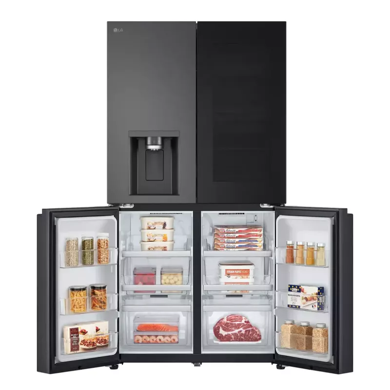 LG InstaView GMG960EVJE Side-by-Side-Kühlschrank Freistehend 638 L Schwarz