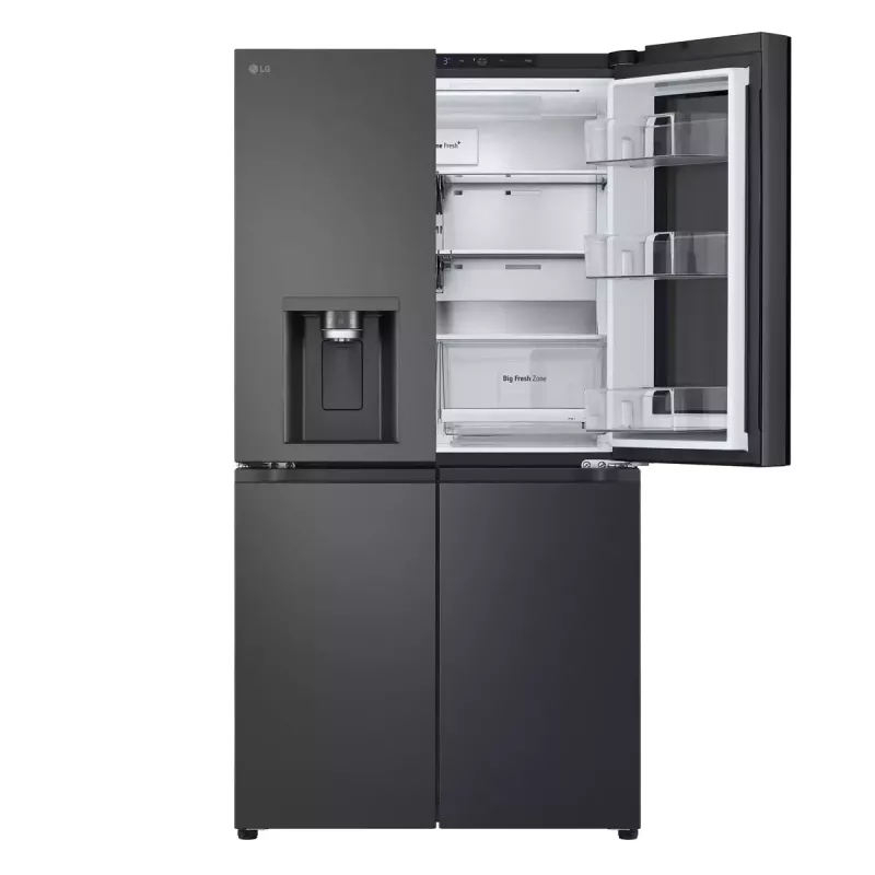 LG InstaView GMG960EVJE Side-by-Side-Kühlschrank Freistehend 638 L Schwarz