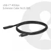 USB-C 40Gbps Verlängerungskabel 1 m — club 3d, USB C auf USB C, Schwarz
