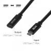 USB-C 40Gbps Verlängerungskabel 1 m — club 3d, USB C auf USB C, Schwarz