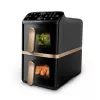 Philips 4000 Series Dual Stack Airfryer Vertikaler Korb 10L Standgerät 2750 W Heißluftfritteuse Schwarz