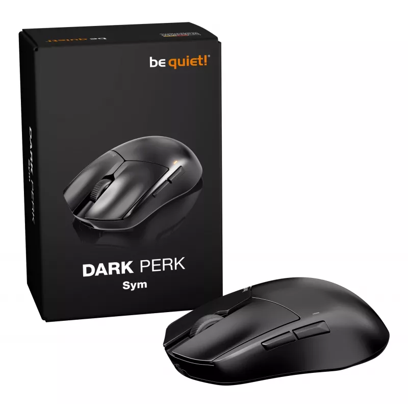 be quiet Dark Perk | Sym Maus Gaming Rechtshänder RF Wireless + USB Typ-C Optisch 32000 DPI