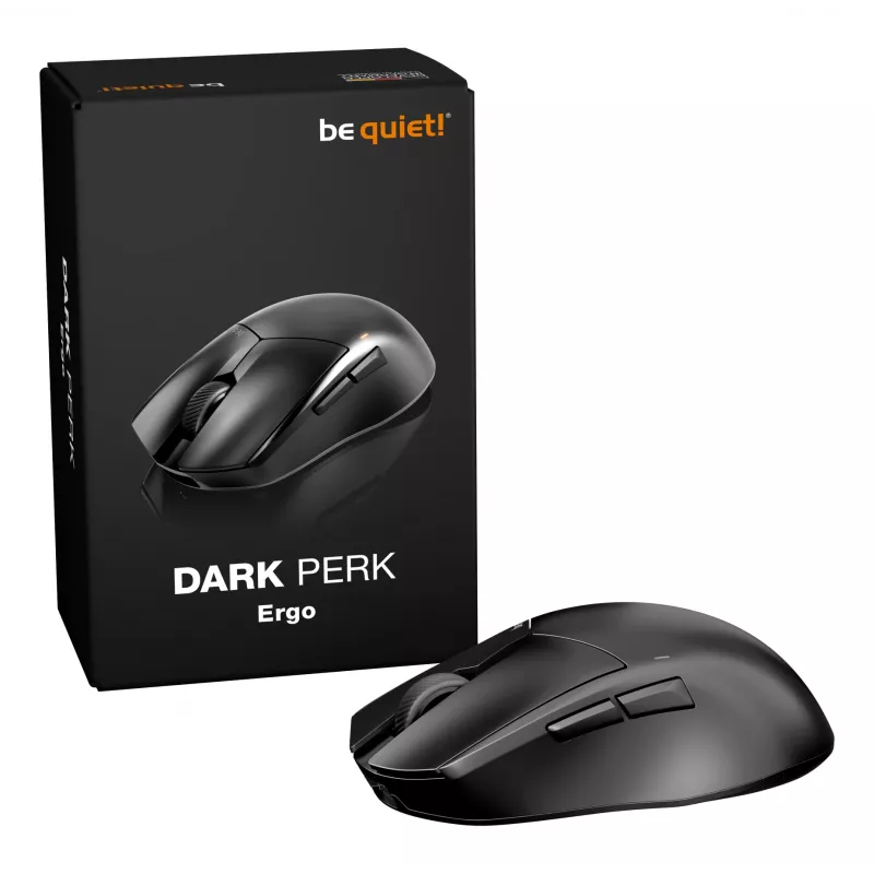 be quiet Dark Perk | Ergo Maus Gaming Rechtshänder RF Wireless + USB Typ-C Optisch 32000 DPI