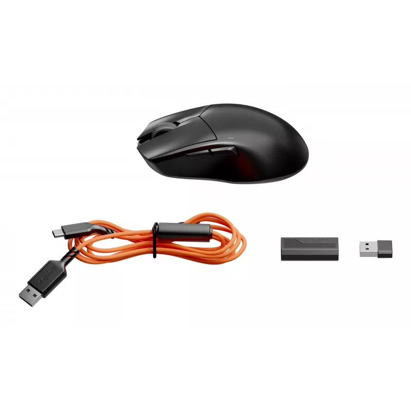 be quiet Dark Perk | Ergo Maus Gaming Rechtshänder RF Wireless + USB Typ-C Optisch 32000 DPI