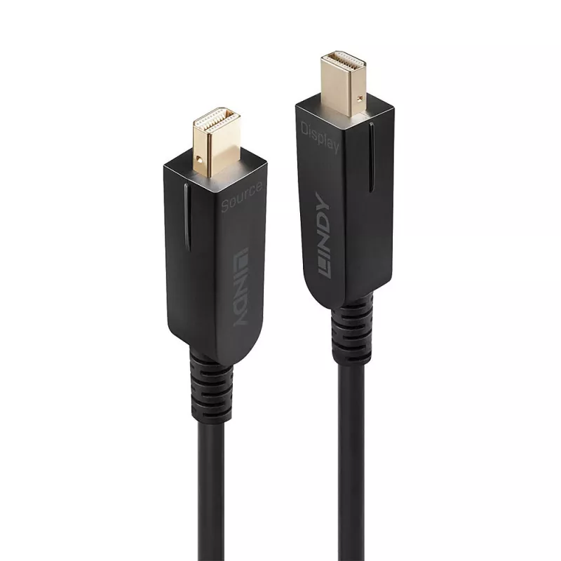 Lindy 30m Glasfaser-Hybrid-Mini-DisplayPort-1.4-Kabel mit abnehmbaren DP-Steckern