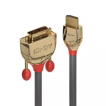 Lindy 10m HDMI auf DVI-D Kabel, Gold Line, 10 m, HDMI Typ A (Standard), DVI-D, Stecker, Stecker, Gold