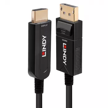 Lindy 40m Fibre Optic Hybrid DisplayPort 1.2 zu HDMI 18G Kabel