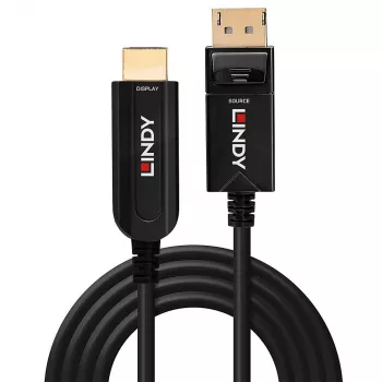 Lindy 40m Fibre Optic Hybrid DisplayPort 1.2 zu HDMI 18G Kabel