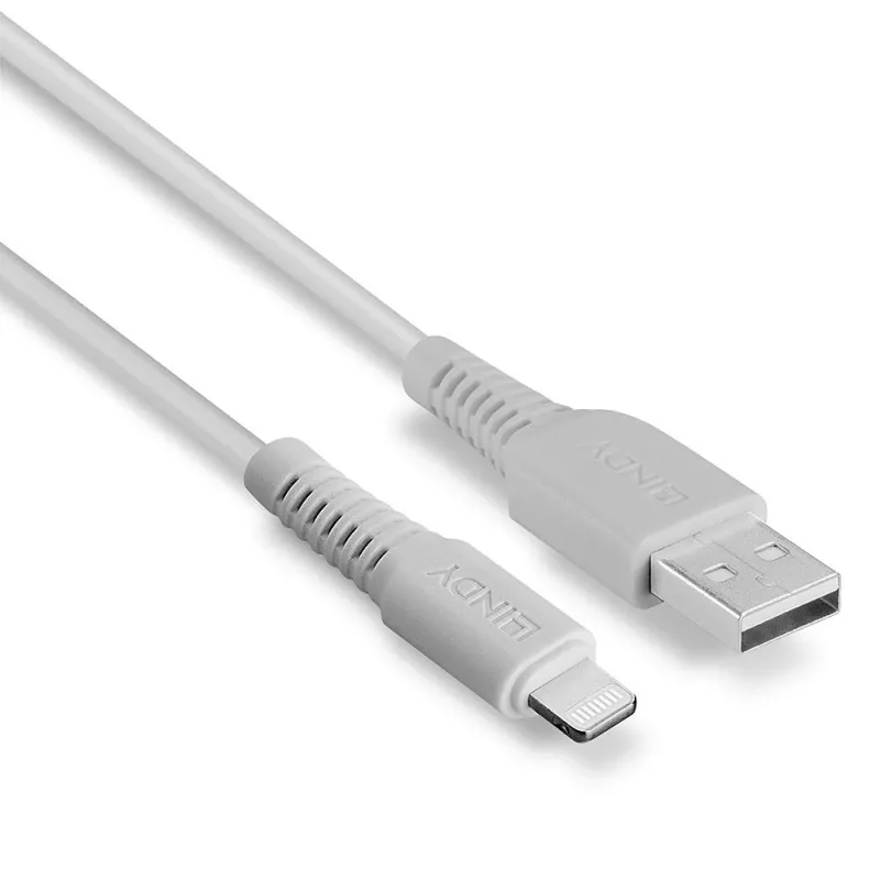 Lindy 3m USB auf Lightning Kabel, Weiß, 3 m, USB A, Stecker, Stecker, Weiß, Gerade
