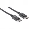 Manhattan DisplayPort 1.2 Kabel, 4K@60hz, 1m, Stecker auf Stecker, mit Verriegelung, vollständig geschirmt, Schwarz, lebenslange Garantie, entspricht DISPL1M
