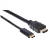 Manhattan USB-C auf HDMI Kabel, 4K@30Hz, 2 m, Schwarz, Stecker auf Stecker, Drei Jahre Garantie