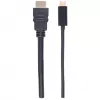 Manhattan USB-C auf HDMI Kabel, 4K@30Hz, 2 m, Schwarz, Stecker auf Stecker, Drei Jahre Garantie