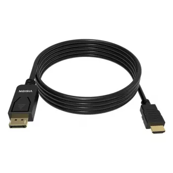 Videokabel-Adapter VISION TC 2MDPHDMI8K/BL — 2 m DisplayPort auf HDMI, 6 mm, Schwarz