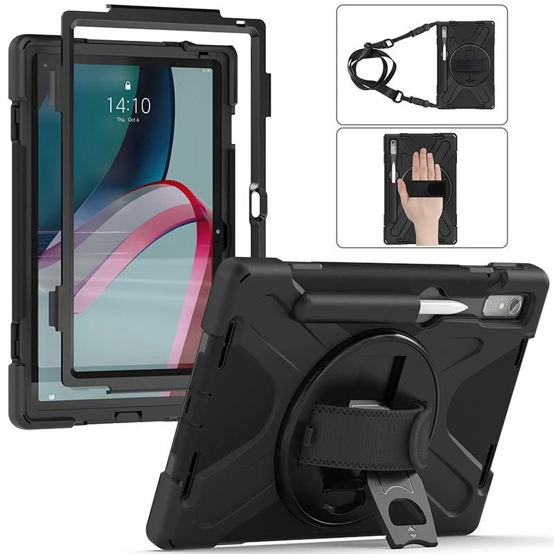 Tablet-Hülle eSTUFF für Lenovo Tab P11 Pro, Polycarbonat, für 29,2 cm (11,5 Zoll) Display, 2 Standmodi, schwarz