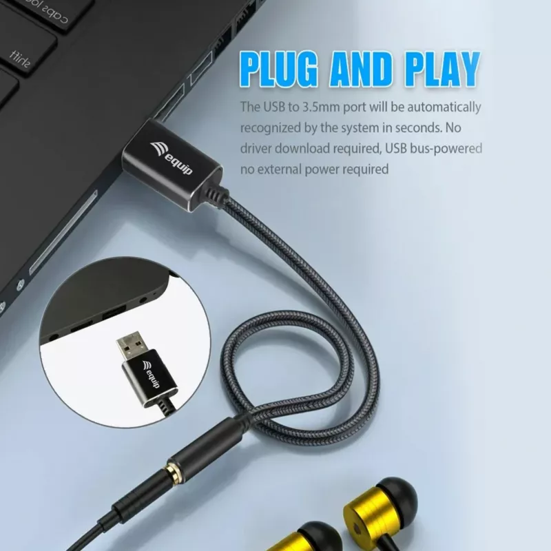Equip 147945 Audiokabel 0,15 m 3,5 mm USB Typ-A Schwarz