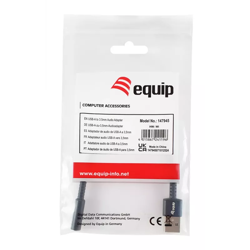 Equip 147945 Audiokabel 0,15 m 3,5 mm USB Typ-A Schwarz