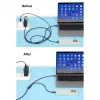 Manhattan Duales USB-C-auf-USB-C-Ladekabel, 100 W, 2 m, Stecker auf zwei Stecker, intelligentes Splitterkabel, lädt zwei Geräte über einen USB-C-PD-Anschluss, liefert bis zu 100 W beim Einzelladen und bis zu 70 W + 28 W beim Doppelladen, geflochtenes Kabel, Aluminiumstecker, Schwarz