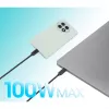 Manhattan Duales USB-C-auf-USB-C-Ladekabel, 100 W, 2 m, Stecker auf zwei Stecker, intelligentes Splitterkabel, lädt zwei Geräte über einen USB-C-PD-Anschluss, liefert bis zu 100 W beim Einzelladen und bis zu 70 W + 28 W beim Doppelladen, geflochtenes Kabel, Aluminiumstecker, Schwarz