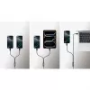 Manhattan Duales USB-C-auf-USB-C-Ladekabel, 100 W, 2 m, Stecker auf zwei Stecker, intelligentes Splitterkabel, lädt zwei Geräte über einen USB-C-PD-Anschluss, liefert bis zu 100 W beim Einzelladen und bis zu 70 W + 28 W beim Doppelladen, geflochtenes Kabel, Aluminiumstecker, Schwarz
