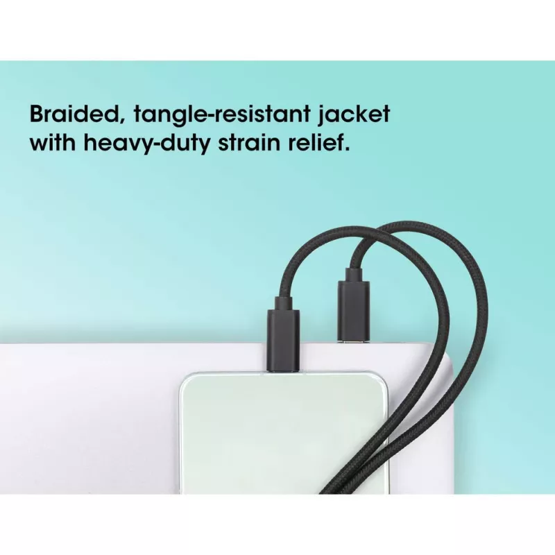 Manhattan Duales USB-C-auf-USB-C-Ladekabel, 100 W, 2 m, Stecker auf zwei Stecker, intelligentes Splitterkabel, lädt zwei Geräte über einen USB-C-PD-Anschluss, liefert bis zu 100 W beim Einzelladen und bis zu 70 W + 28 W beim Doppelladen, geflochtenes Kabel, Aluminiumstecker, Schwarz