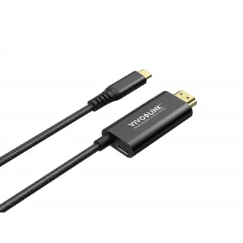 VivoLink USB-C-auf-HDMI-Kabel mit 100-W-Stromversorgung, Modell PROUSBCHDMIMM2-CHARGE