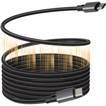 USB-C-auf-USB-C-Kabel VISION TC 1MUSBCMAG/BL — 1 m, USB 3.2 Gen 2 (3.1 Gen 2), schwarz, vernickelte Kontakte