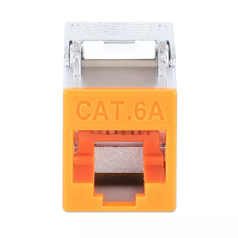 Intellinet Cat6a 10G geschirmter werkzeugloser schlank Keystone Jack, Orange