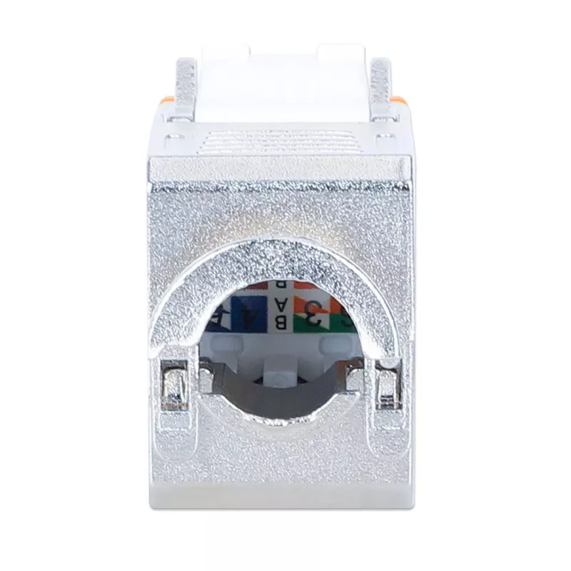 Intellinet Cat6a 10G geschirmter werkzeugloser schlank Keystone Jack, Orange