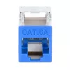 Intellinet Cat6a 10G geschirmter werkzeugloser schlank Keystone Jack, flach, blau, RJ-45, IDC, Buchse, Gold
