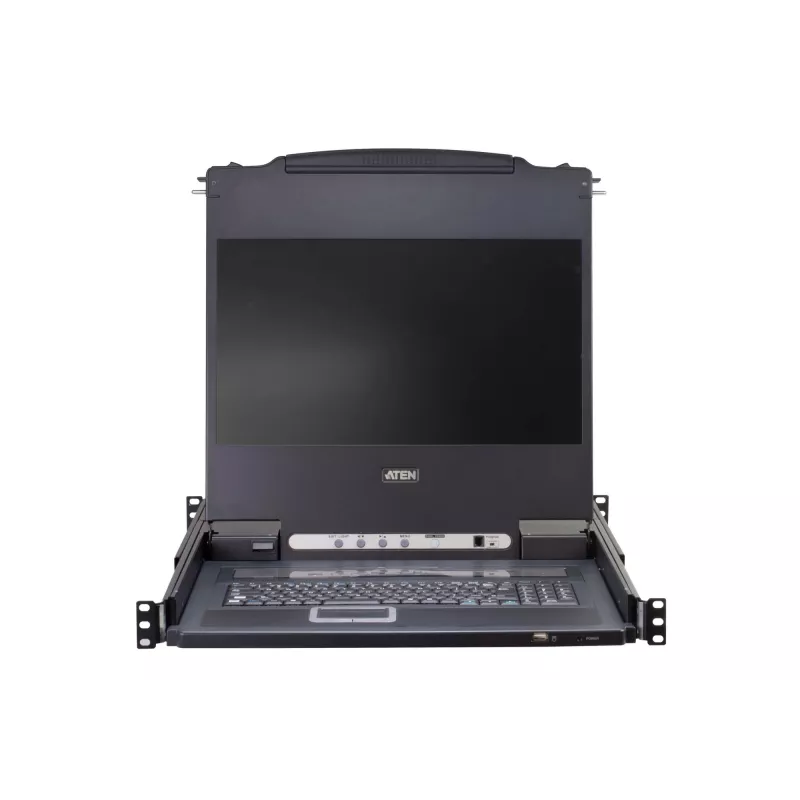 ATEN CL5708N Rack-Konsole 48,3 cm (19 Zoll) 1280 x 1024 Pixel Metall, Kunststoff Schwarz 1HE