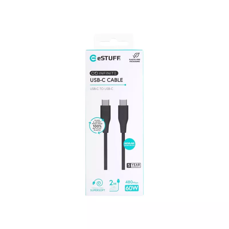 eSTUFF ES604280 USB-Kabel USB 2.0 2 m USB C Schwarz