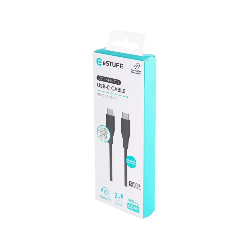 eSTUFF ES604280 USB-Kabel USB 2.0 2 m USB C Schwarz