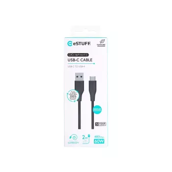 eSTUFF ES605280 USB-Kabel USB 2.0 2 m USB-C USB-A Schwarz
