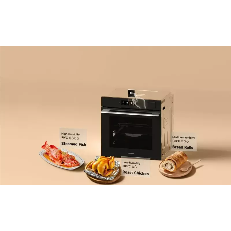 Einbau-Backofen Dreame OZ60 Pro Combi — 81 L, 60 cm, schwarz, Energieklasse A++