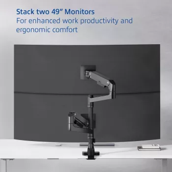 ACT Monitorarm 49 Zoll Office Premium, Gasfeder, Mastmontage, 2 Monitore