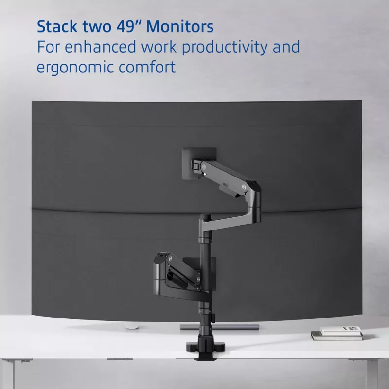 ACT Monitorarm 49 Zoll Office Premium, Gasfeder, Mastmontage, 2 Monitore
