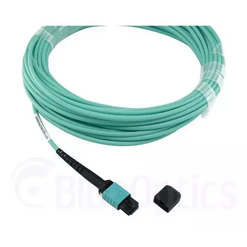 Glasfaserkabel BlueOptics 9380014-10M MPO auf 4x LC, 10 m, OM3, aqua