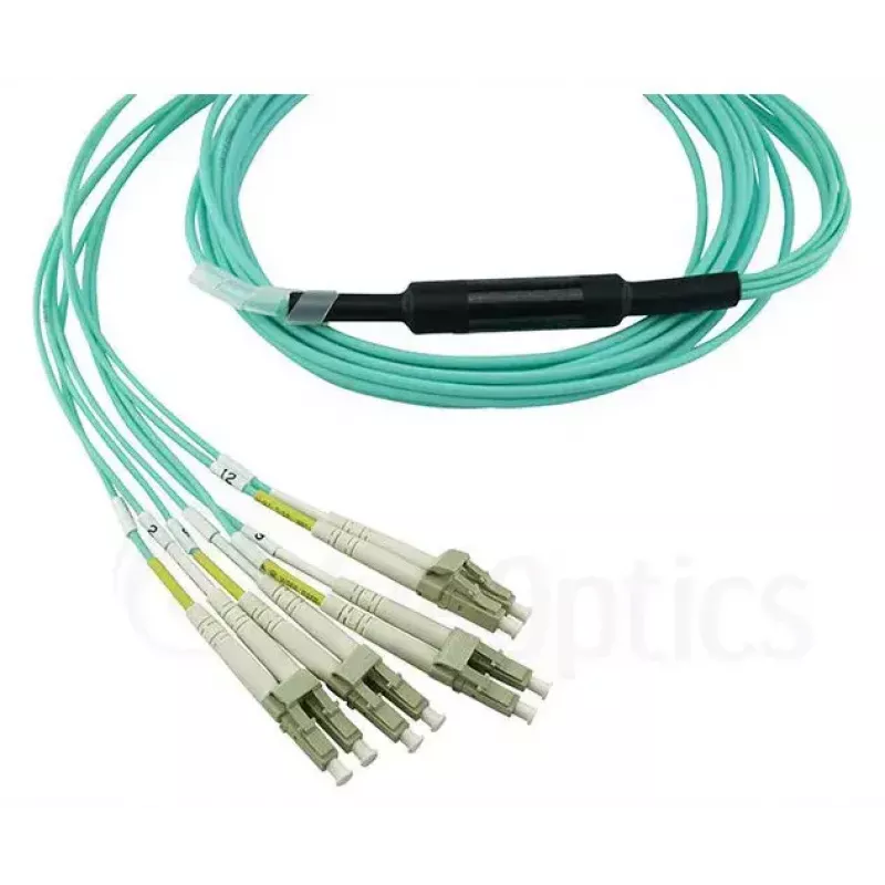 Glasfaserkabel BlueOptics 9380014-10M MPO auf 4x LC, 10 m, OM3, aqua