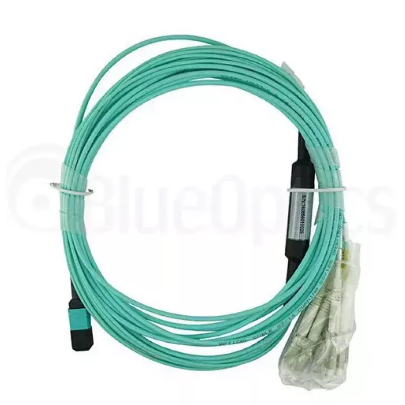 Glasfaserkabel BlueOptics OCTCABLE10M-SR 10 m OM3 MPO auf 4×LC Aqua