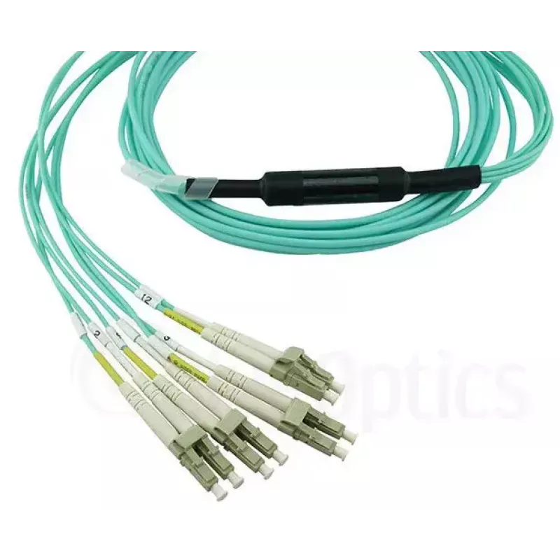 Glasfaserkabel BlueOptics OCTCABLE10M-SR 10 m OM3 MPO auf 4×LC Aqua